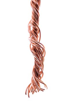 Beyaz Arkaplanda Bakır Kablo İzole Edildi