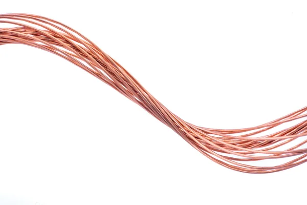 Swirl Copper Wire Isolated White Background — Stock Photo, Image