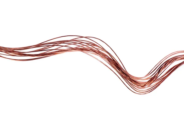Copper Wire Swirl Isoled White Background — стокове фото