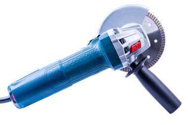 Beyaz arka plan üzerinde izole açılı taşlama tezgahı