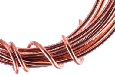 Beyaz arka plan üzerinde izole bakır