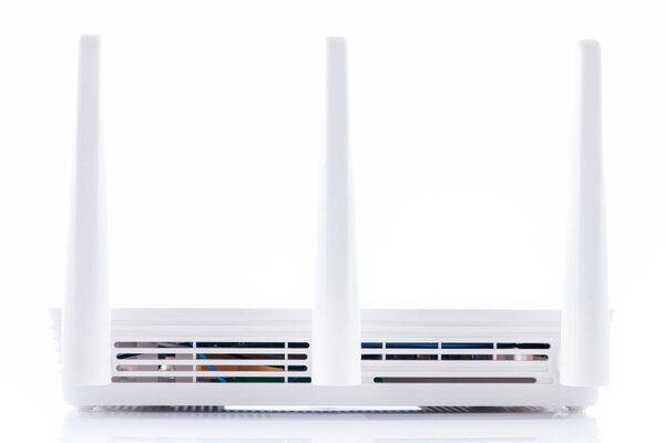 Wireless router cable isolated on white background