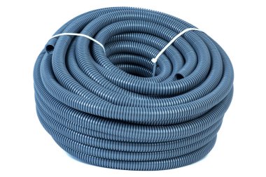 Pvc Esnek Elektrik Kanalının Yuvarlanması Beyaz Arkaplanda İzole Edildi