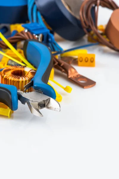 Electrical Accessories Hand Tools White Workshop Table — ストック写真