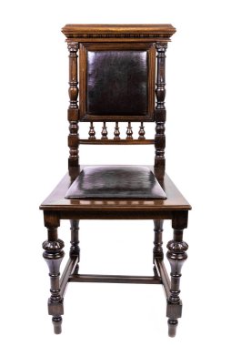 Ön Görünüm Antika Eklektik Sandalyesi Beyaz Arkaplanda İzole Edildi