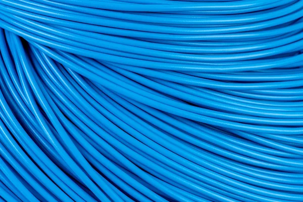 Roll Blue Electric Cable Close Background — Stock fotografie