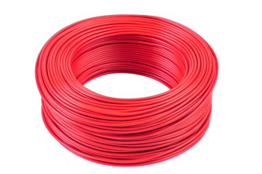 Elektrik kablosu rulosu izole edilmiş beyaz arkaplan