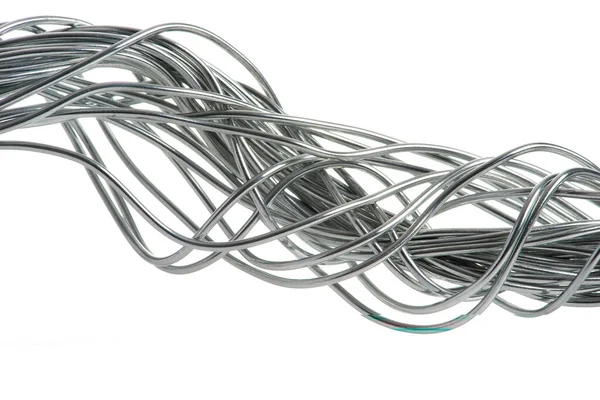 Steel Wire Isolated White — Stock Photo, Image