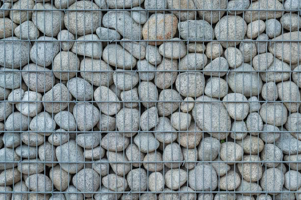 Gabion Wall Made Rocks Steel Wire Net — Stock Photo, Image