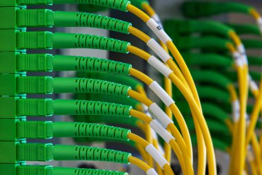 Fiber optik ağ kabloları patch panel