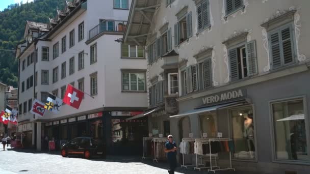 Chur Switherland 8 Σεπ 2019: Πλάνα της Chur, της παλαιότερης πόλης στην Ελβετία — Αρχείο Βίντεο