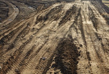 the terrifying Field Road traversed by heavy transport