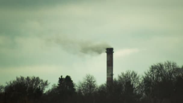 発電所の煙突。大気汚染の概念。タイムラプス. — ストック動画