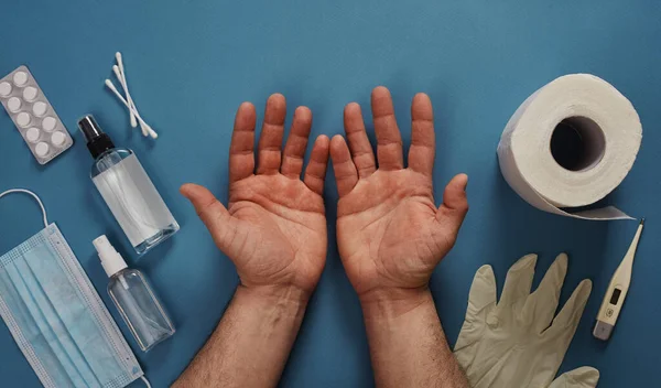 Protéjase los conceptos sobre el brote de Coronavirus situation.prevention equipment.medical supplies es.body health care.washing and cleaning your hand —  Fotos de Stock