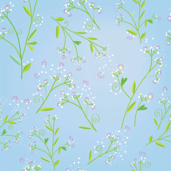 Floral seamless spring pattern in tender style — Stock Vector