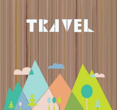 Seyahat kartı doğa ve dağ 