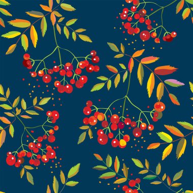 Üvez meyveleri seamless modeli ile yaprakları