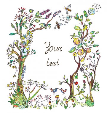 ağaçlar ile doğa arka plan