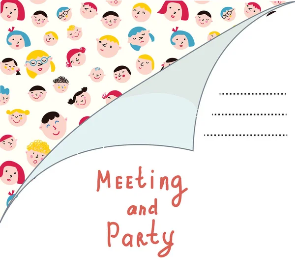 Invitation vide avec les gens pour la réunion — Image vectorielle