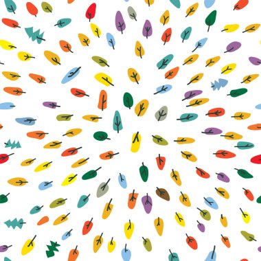 Sonbahar ağaçlar komik seamless modeli