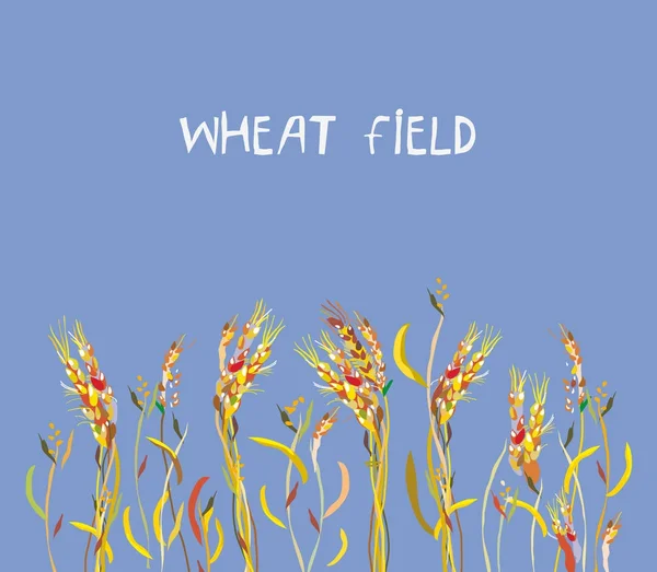 Пшеничное поле осенью — стоковый вектор