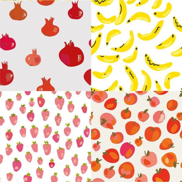 Fruits motifs sans couture ensemble — Image vectorielle