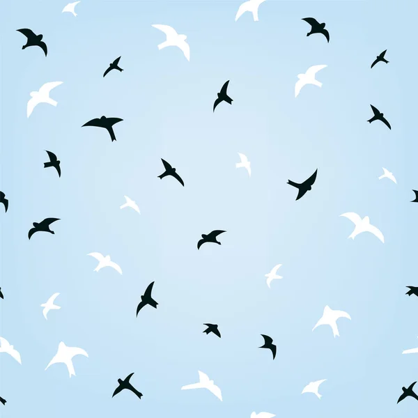 Pájaros Cielo Volando Patrón Sin Costura Ilustración Gráfica Vectorial — Vector de stock