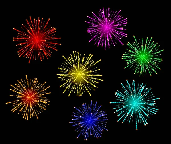 Illustration de feux d'artifice abstraits lumineux . — Image vectorielle