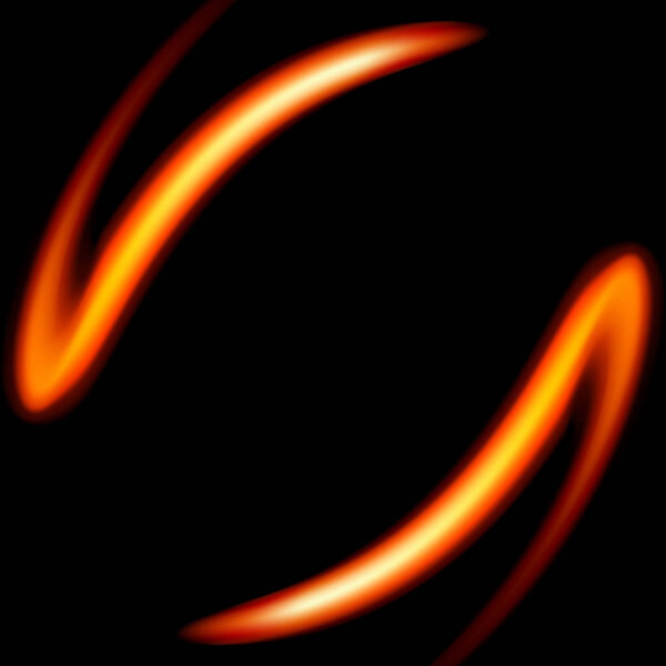 Fire shape on a black background.