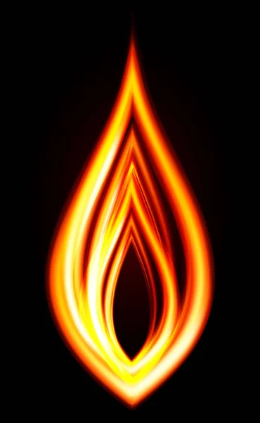 Fire flame on a dark background. — Stock Vector