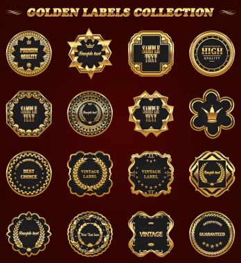 altın çerçeveli etiket - vintage tarzı kümesi.