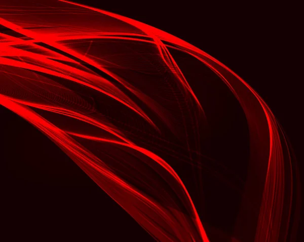 暗い背景に赤い波が抽象的です. — ストックベクタ