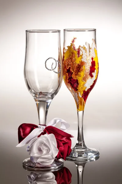 Wineglasses On Glass Background — Stock Photo, Image