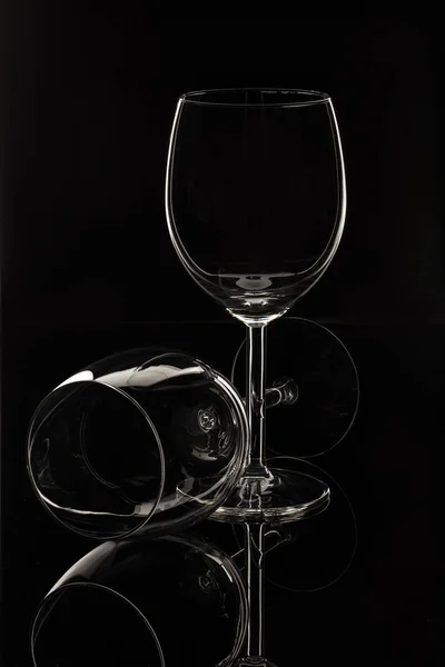 Wineglasses On Black — Stock Photo, Image