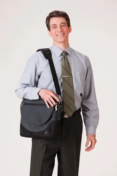 Joven hombre emocional en un traje de negocios — Foto de Stock