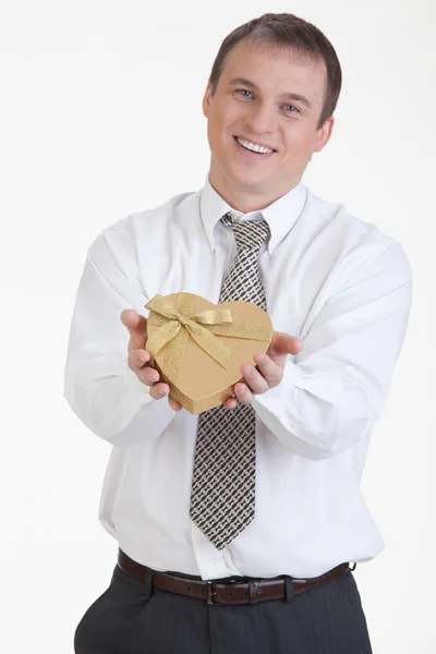 Young Man With A Gift — Stock Photo, Image