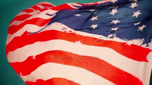 Waving American Flag — Stock Video