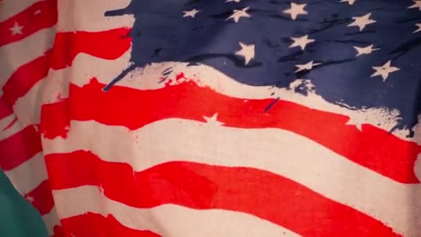 Acenando bandeira americana — Vídeo de Stock