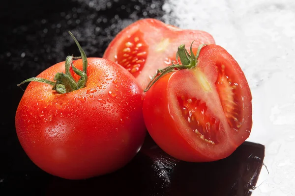 Tomatoes On A Glass Background — Stock Photo, Image