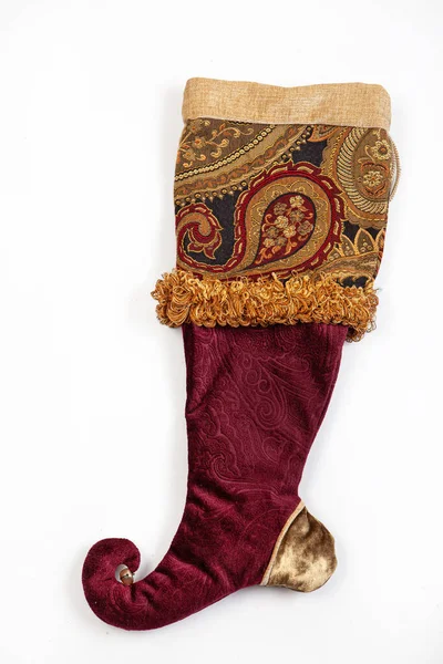 Karácsonyi hímzett zokni — Stock Fotó