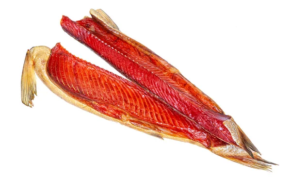 Pescado Rojo Ahumado Sobre Fondo Estudio Aislado — Foto de Stock