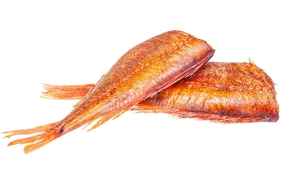 Peixe Vermelho Fumado Num Estúdio Isolado — Fotografia de Stock