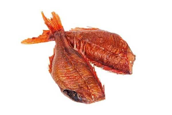 Καπνιστό Κόκκινο Ψάρι Απομονωμένο Φόντο Στούντιο — Φωτογραφία Αρχείου
