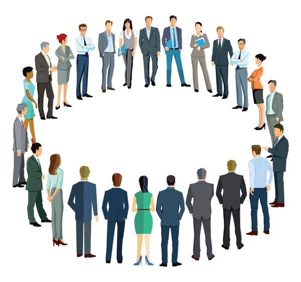 Les gens d'affaires formant un cercle — Image vectorielle