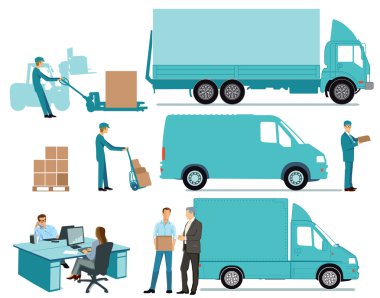 Delivery Concept, freight, transportation clipart