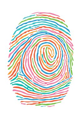Color fingerprint. Secure identification clipart