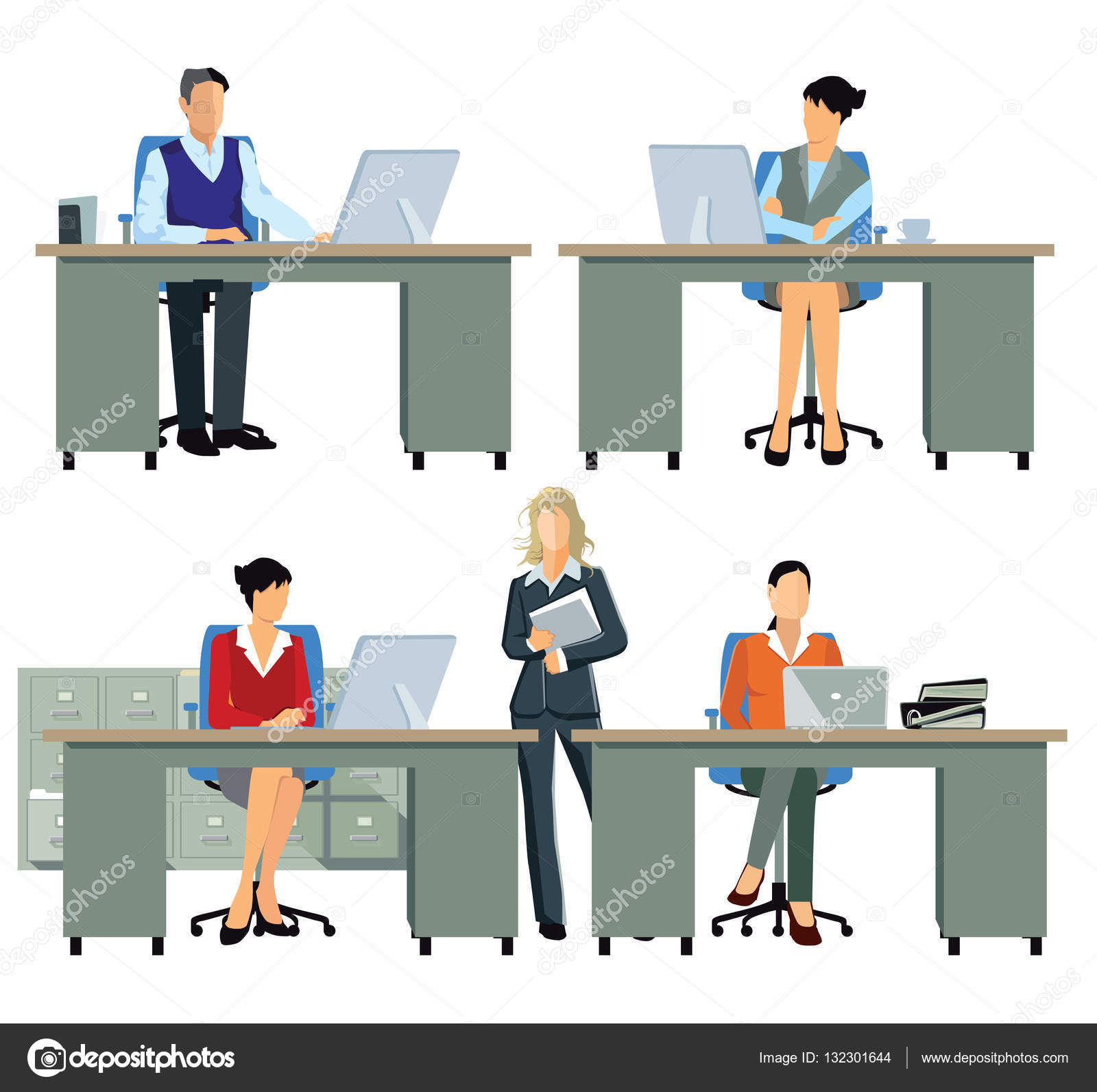 Download Office workers, employee busy — Stock Vector © scusi0-9 ...