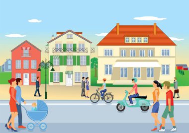 Street in the suburbs clipart