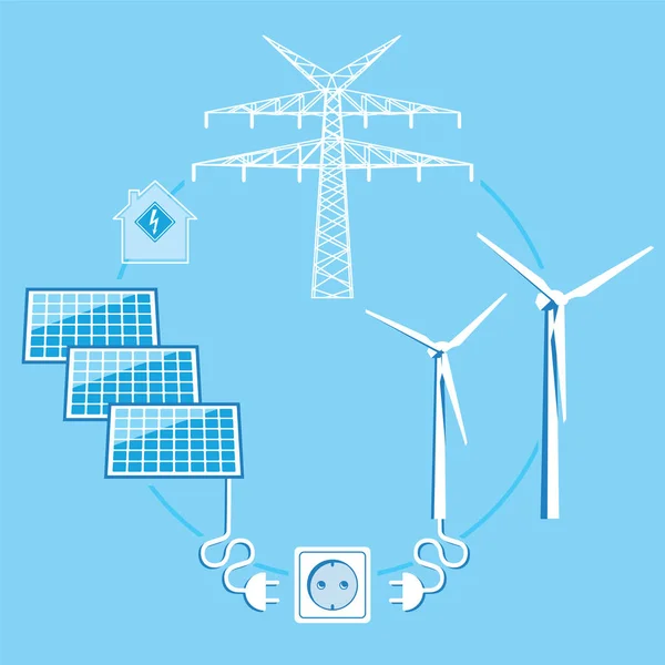 Linee di trasferimento di energia elettrica — Vettoriale Stock