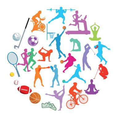 Spor eylem illüstrasyon koleksiyonu